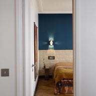 Bedroom in Paris pied-à-terre by The House Special Studio.