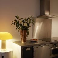 Kitchen in Paris pied-à-terre by The House Special Studio.