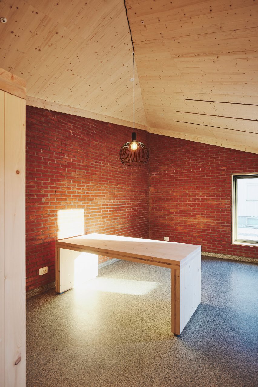 Interior view of prototype home by Snøhetta