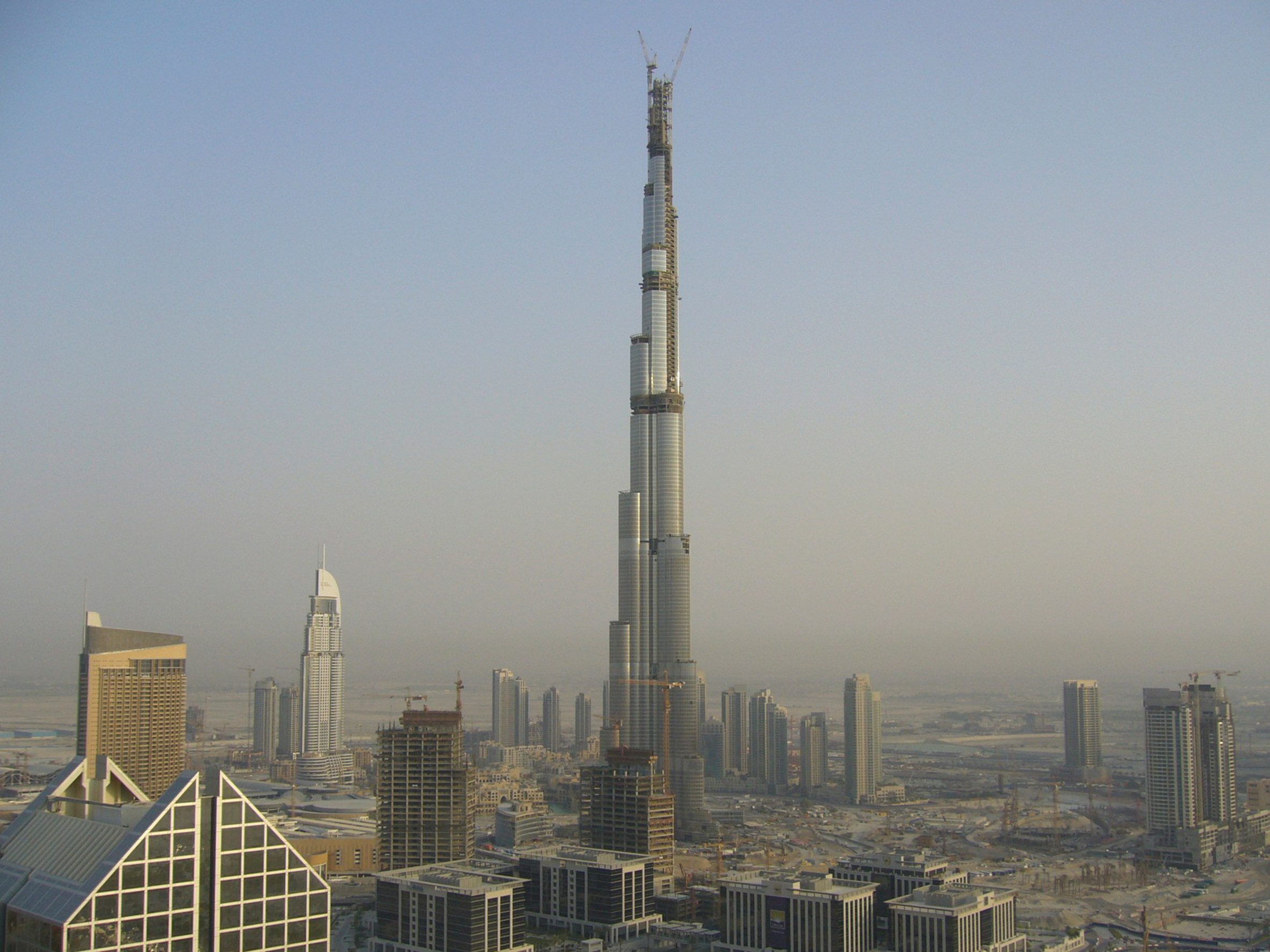 The Burj Khalifa under construction