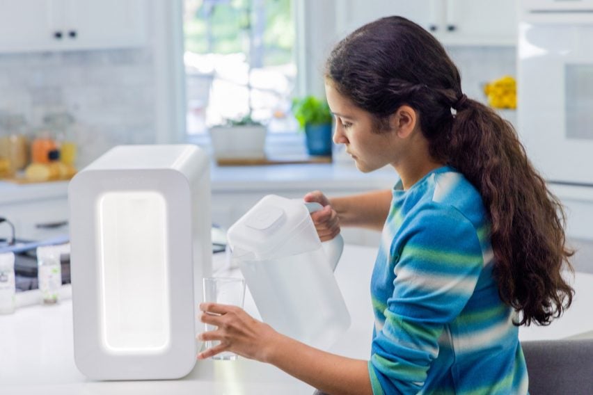 Woman using Spout Water