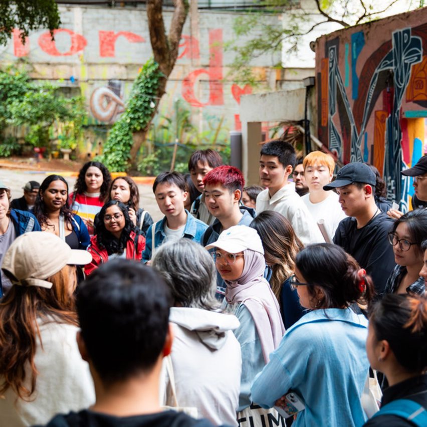 a group of people standing outside