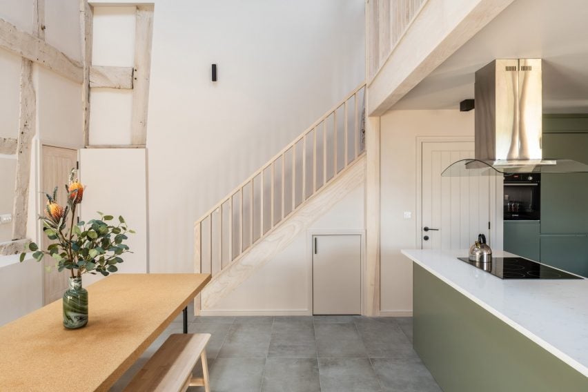 Kitchen in a barn conversion by Stolon Studio