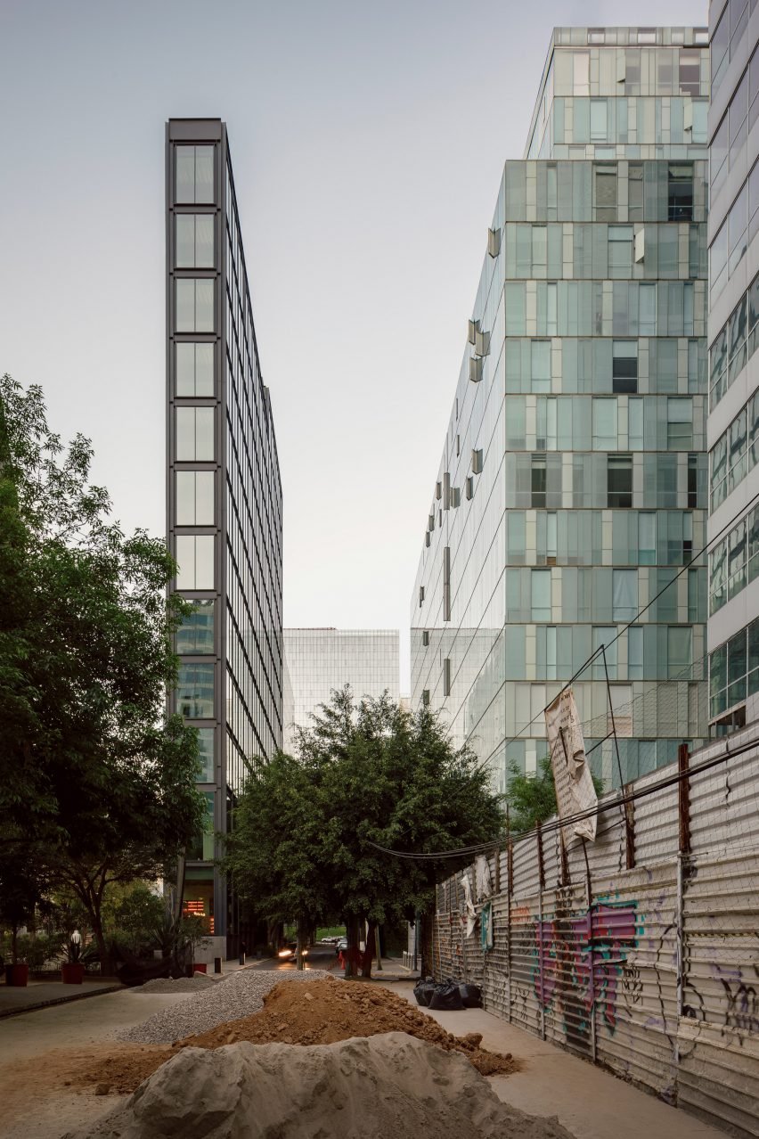 Narrow skyscraper Mexico City