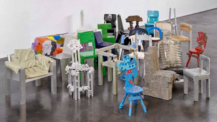 Photo of chairs made from different materials, in differing styles and colours