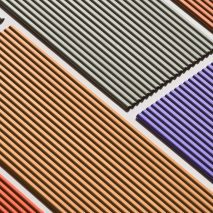 Close up of colourful, ridged materials
