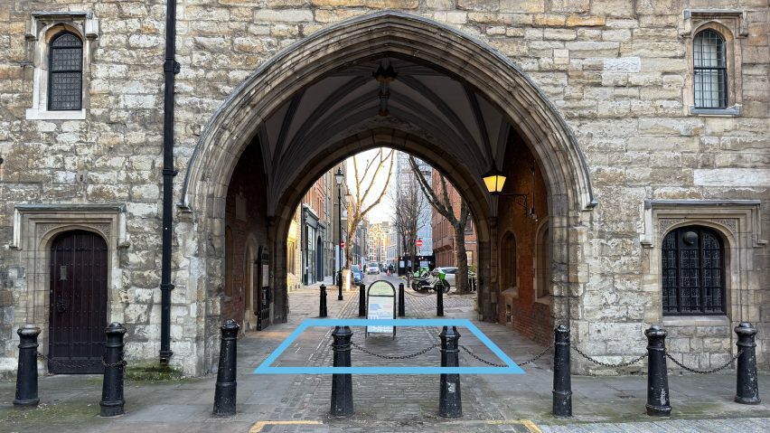 Site for the Shaping Water Competition at St John's Gate in Clerkenwell, London