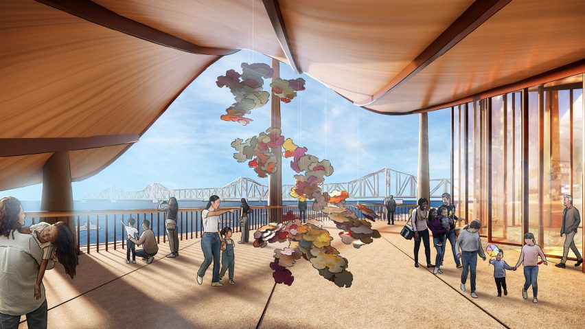 Renderings of a wavy park