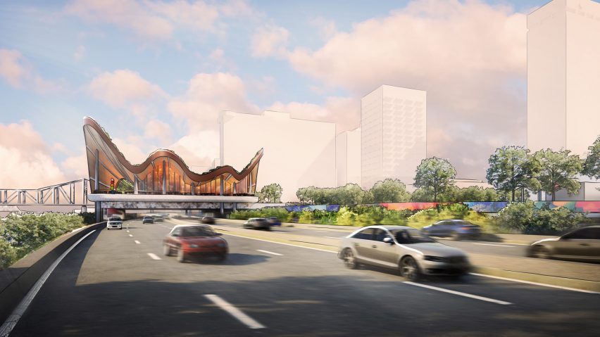 Renderings of a wavy park