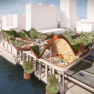 Renderings of a wavy park
