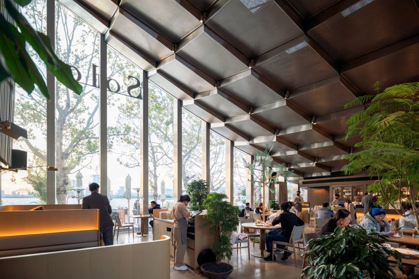 Cafe interior at public venue by BIG