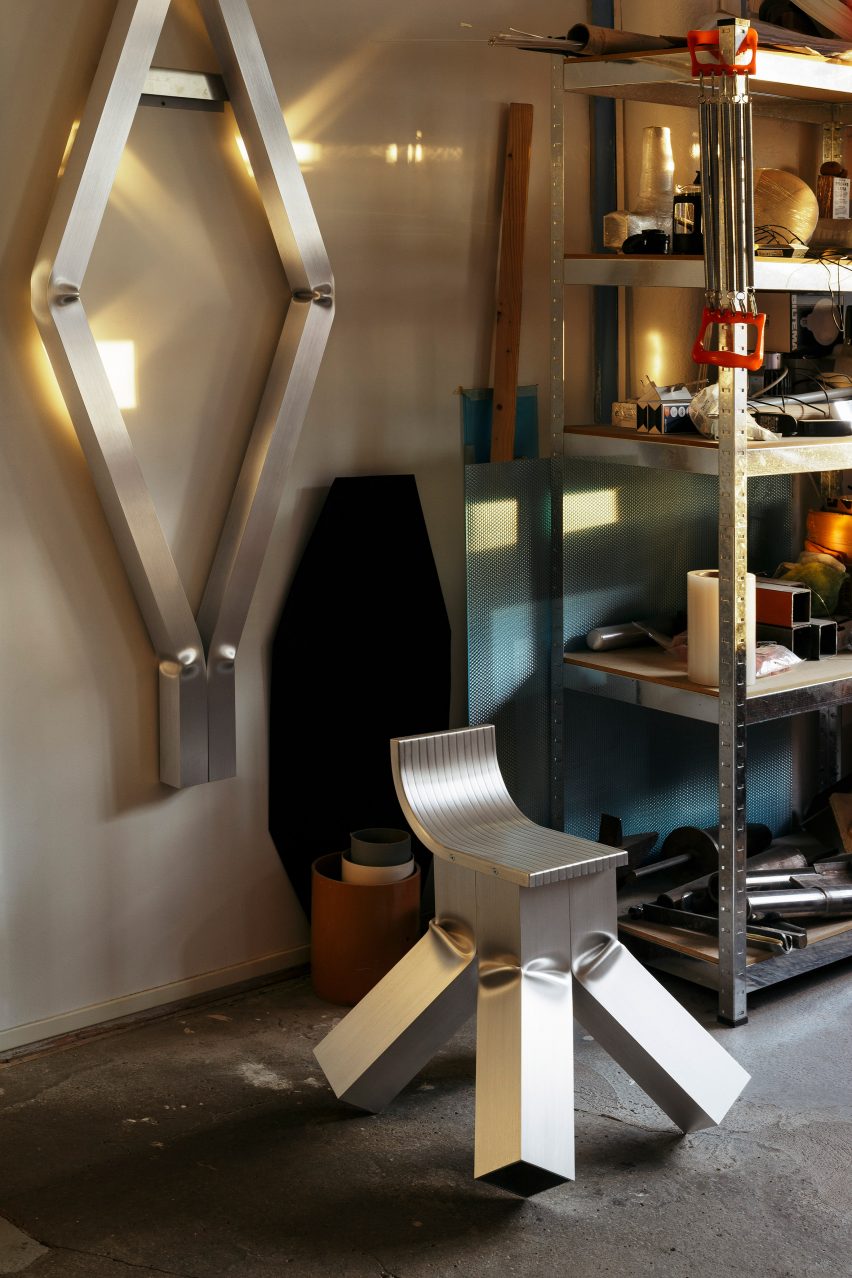 Chair by David Taylor in the designer's studio