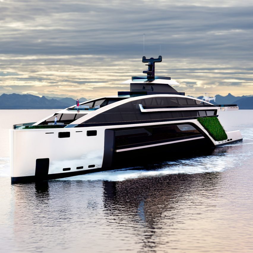 a visualisation of a yacht