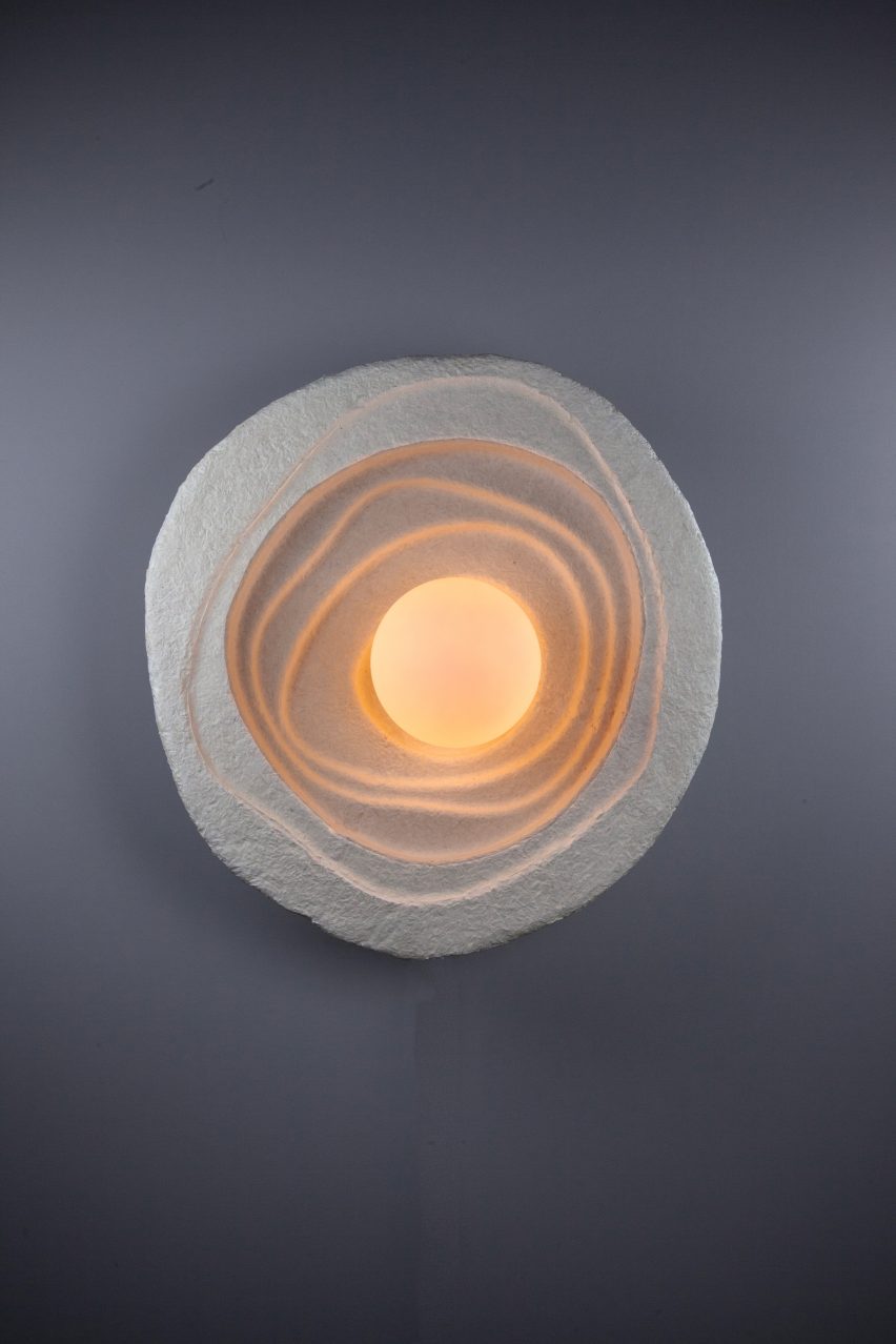 Spherical lighting design mounted on wall