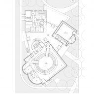 Ground floor plan of the MIT music building by SANAA