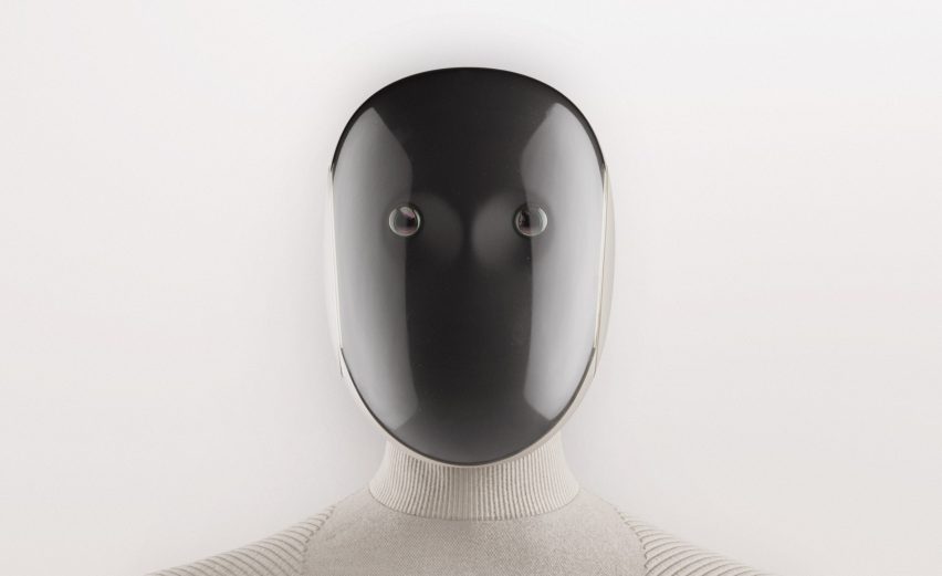 Front view of head on robot by 1X