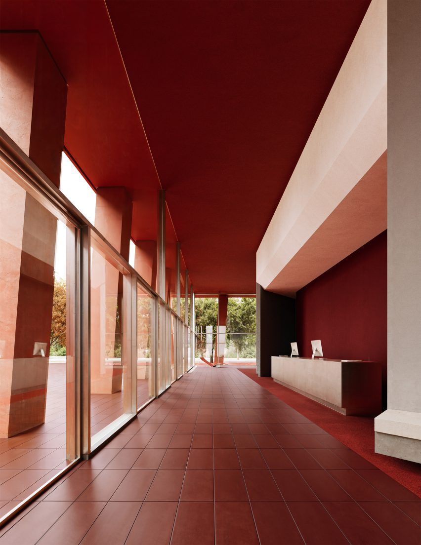 Interior render of Barcelona Tower by Ricardo Bofill Taller de Arquitectura