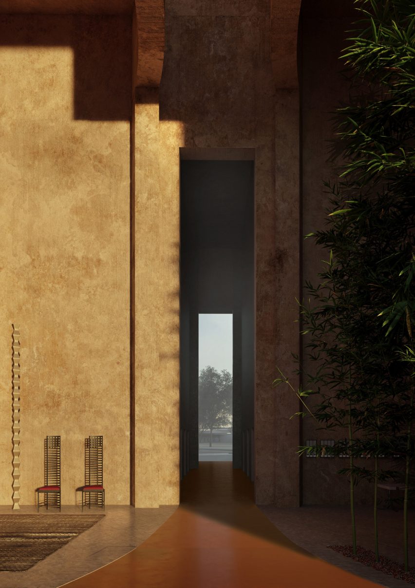 Interior view of Tirana skyscraper by Ricardo Bofill Taller de Arquitectura