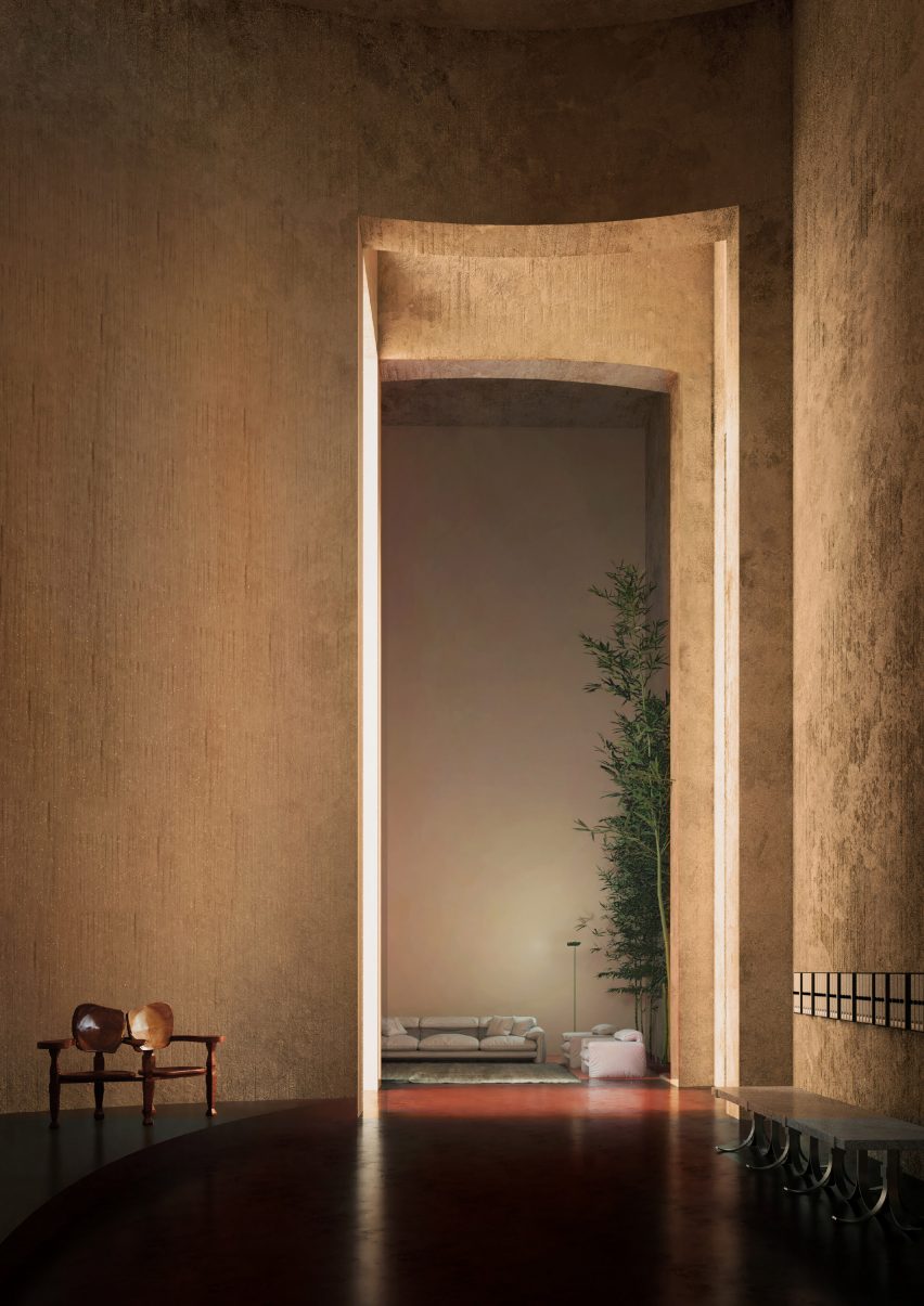 Interior render of Papuli Tower by Ricardo Bofill Taller de Arquitectura