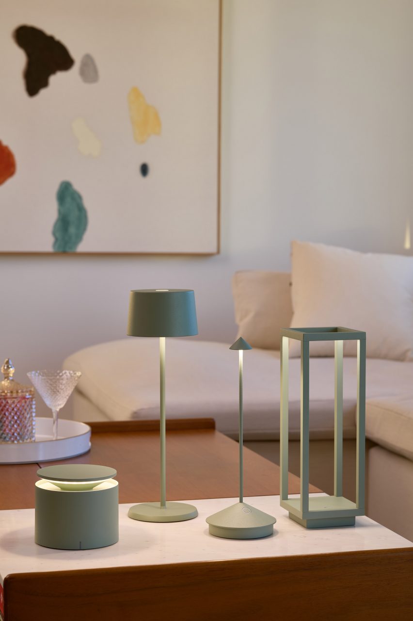 Sage cordless lamps by Zafferano
