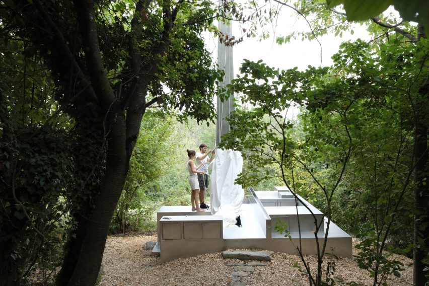 Bath in an abandoned vineyard