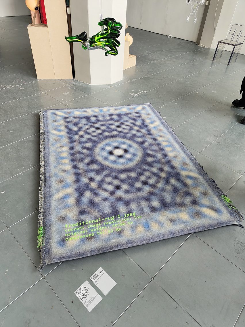 Rug and lamp at Design Biennale Rotterdam exhibition