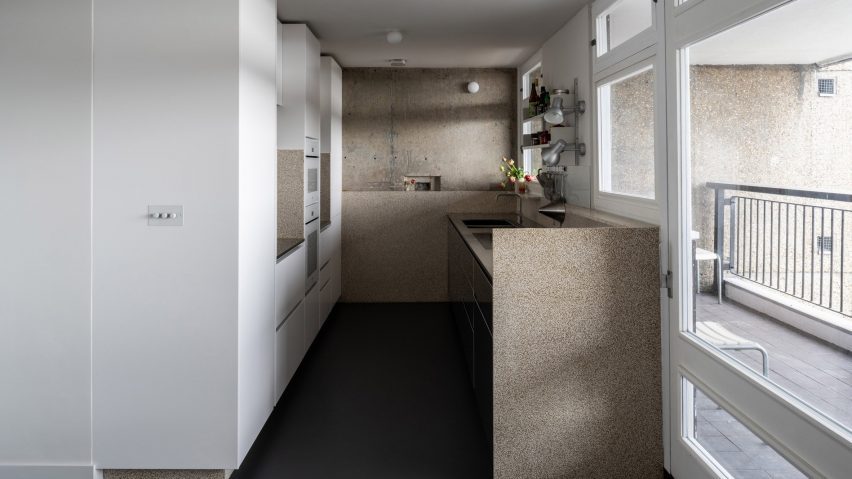A brutalist kitchen in Trellick Tower