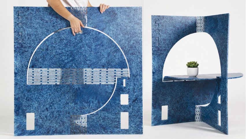 Blue table designed by IE University student