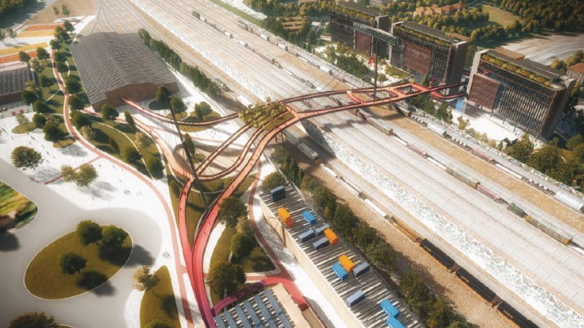 Architectural render of a motorway
