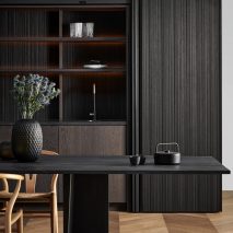 Photo of dining space with Menu by Bodo Sperlein wooden flooring