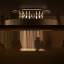 Render of lighting installation by Modular Lighting Instruments