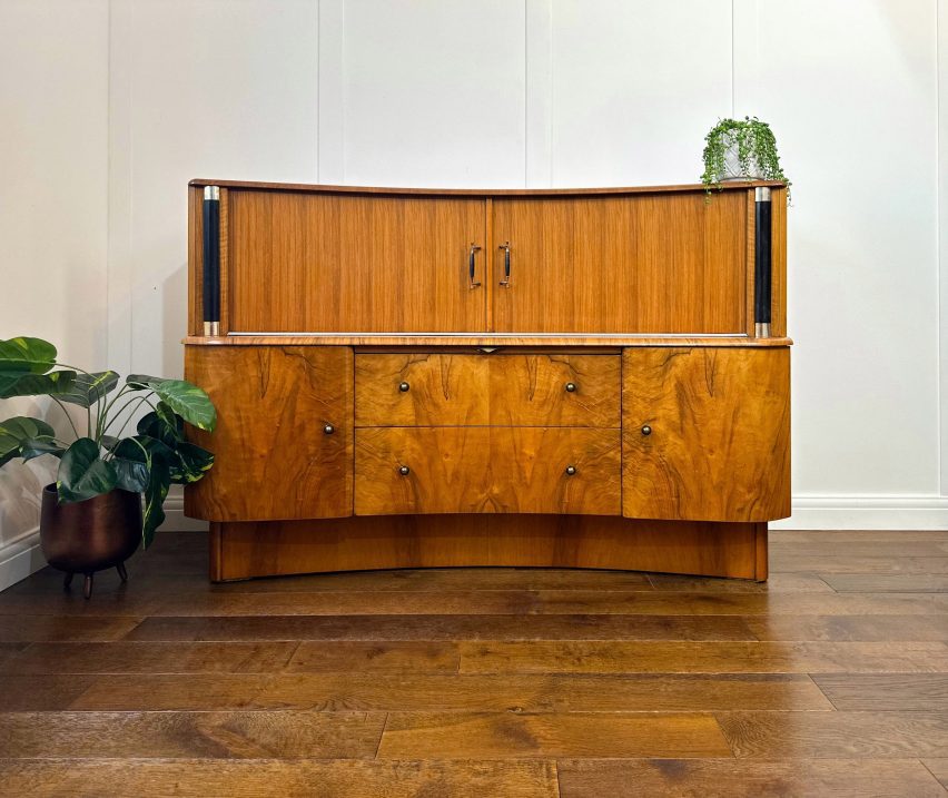 Art deco walnut storage unit