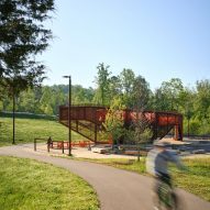 Steel cantilvered pavilion in Tennessee park