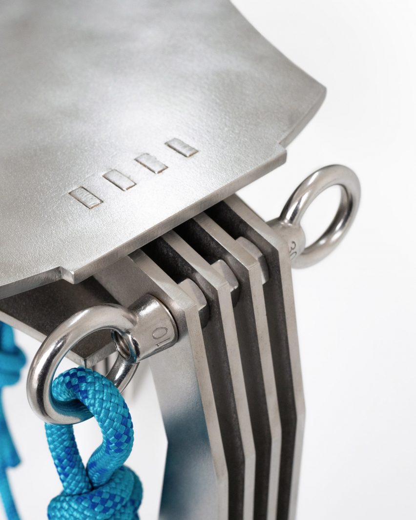 A close up photograph of a metal stool