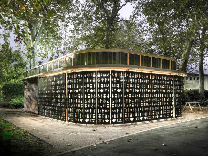Island Gardens cafe with metal shutters