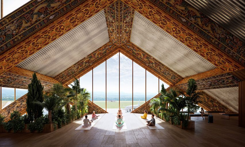 Yoga space inside Gelephu International Airport by BIG