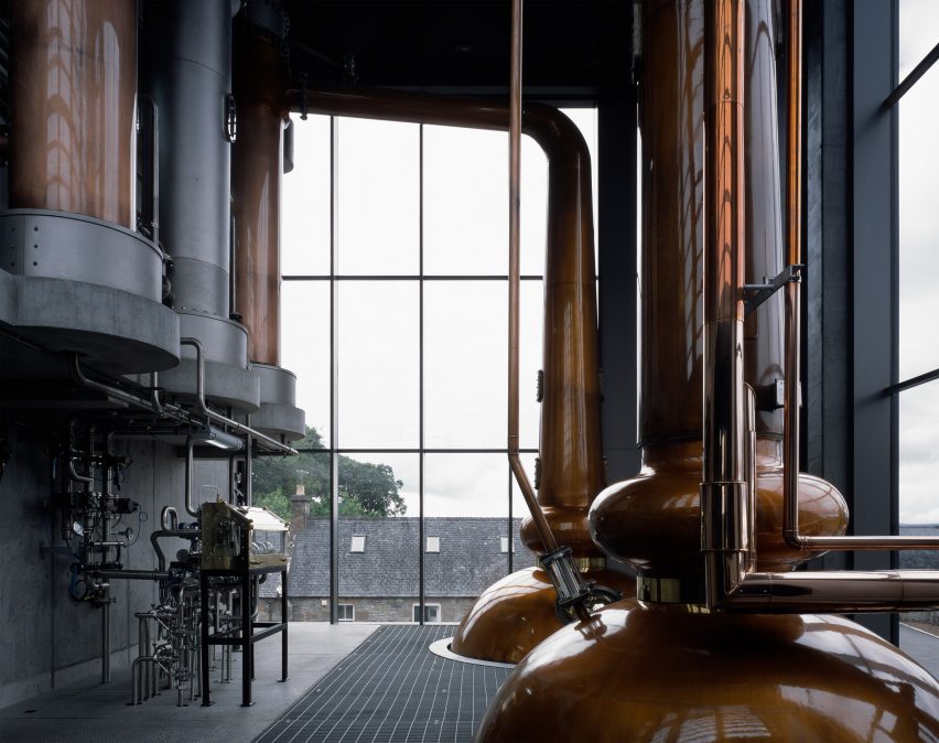Copper stills at Glenmorangie Distillery by Barth&eacute;l&eacute;my Grino