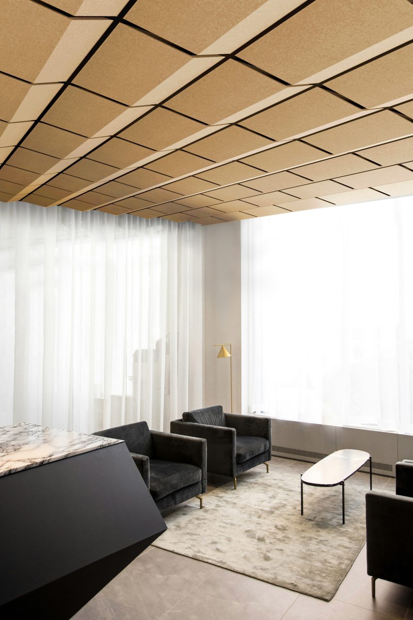 Grid ceiling tiles by Autex Acoustics