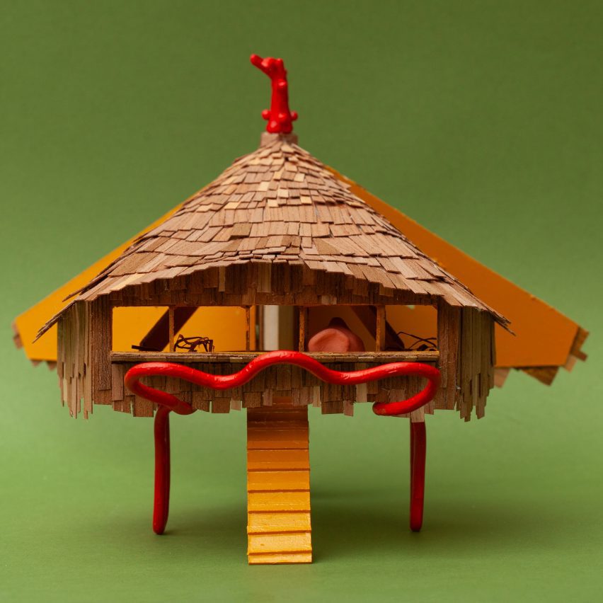 Rear view of model for Heir and a Spare chicken coop