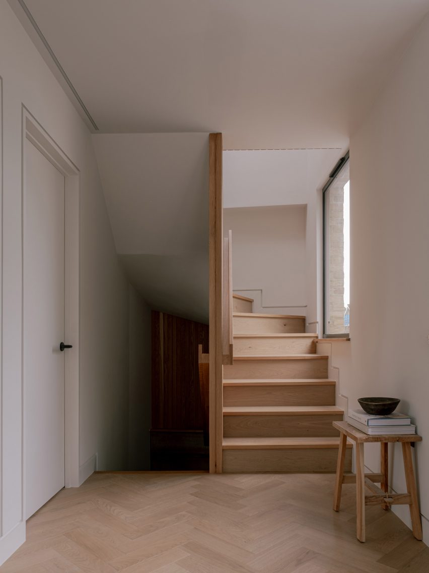 Stairway within London home by Mailen Design
