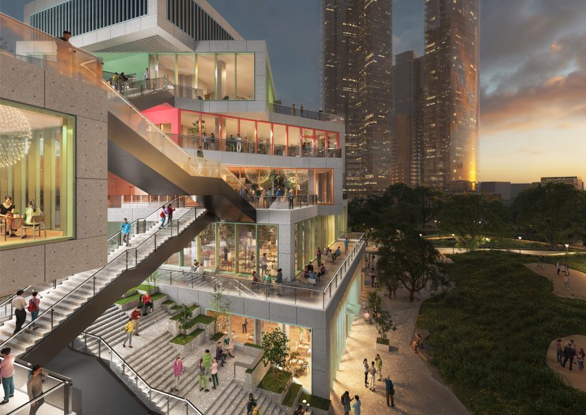 Close-up render of LuLa Light Mall in Chengdu