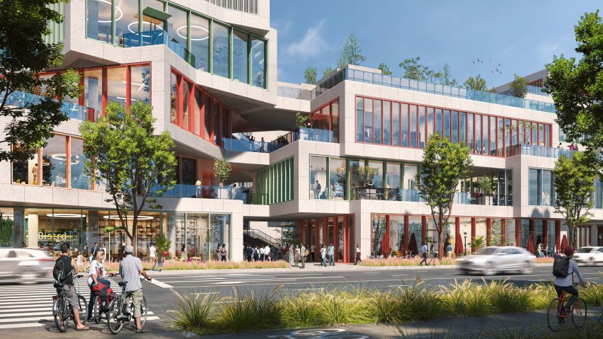Exterior render of LuLa Light Mall in Chengdu