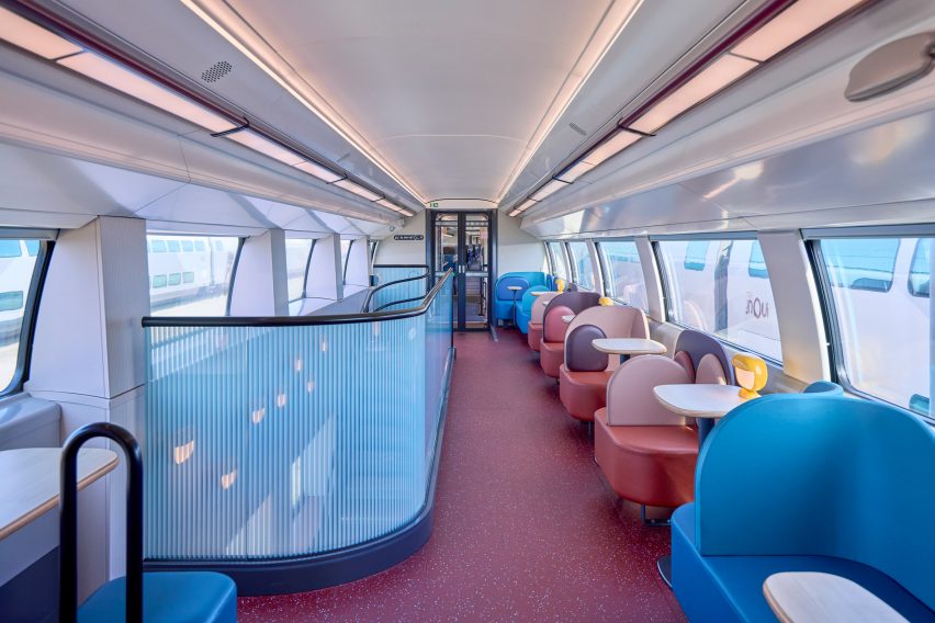 Dining cart of train designed by Nendo and Arep