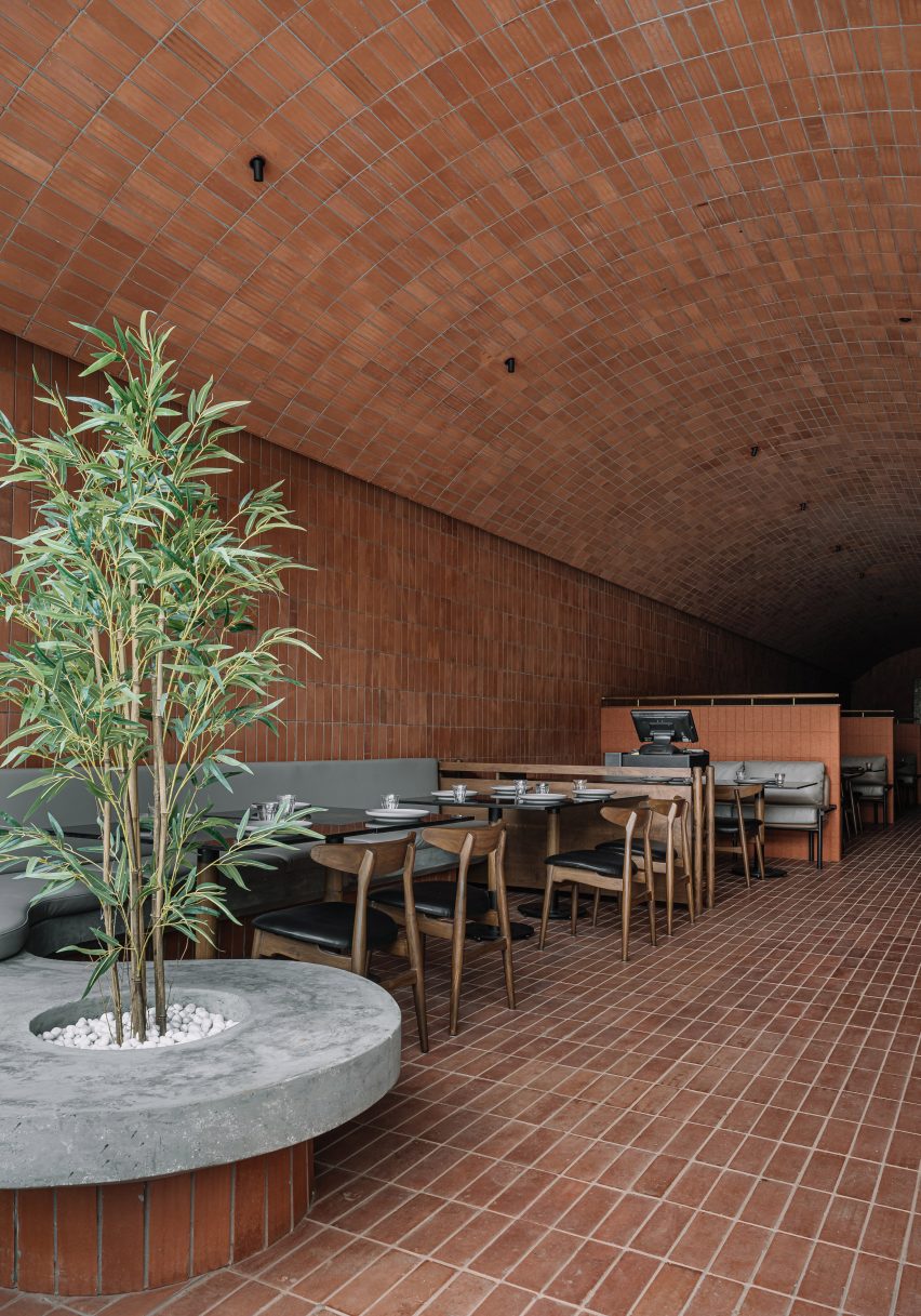 Potted plants at Capiche pizzeria