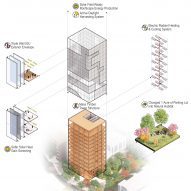 Renderings of a mass timber skyscraper