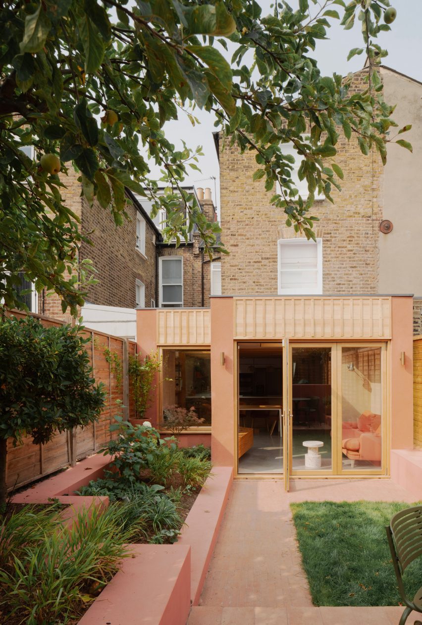 Rear facade of Clay House in south London