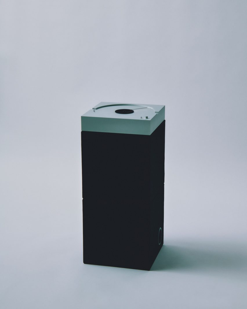 PP-1 record player by Waiting for Ideas on two speakers