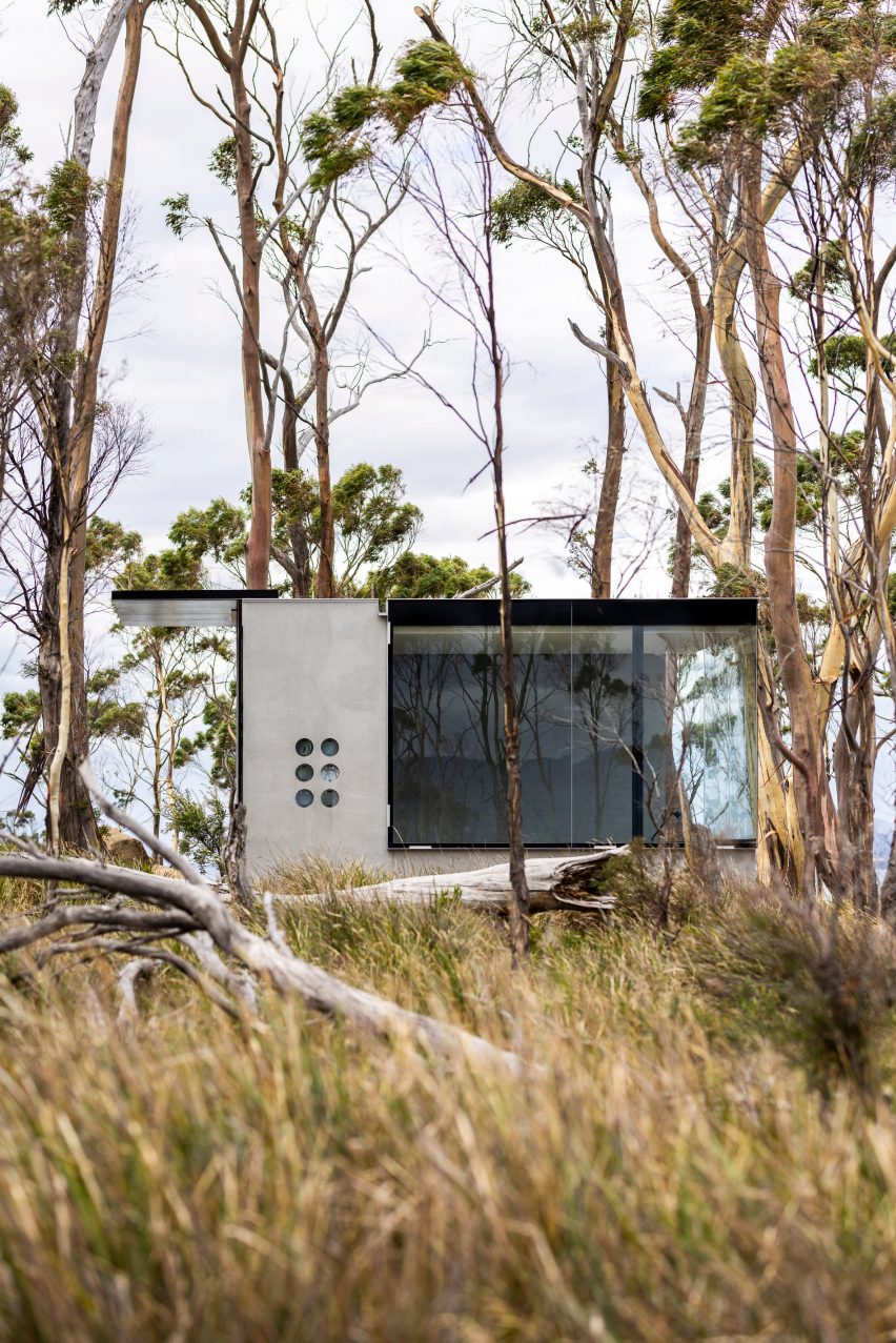 Exterior view of Vipp Tunnel home in Tasmania
