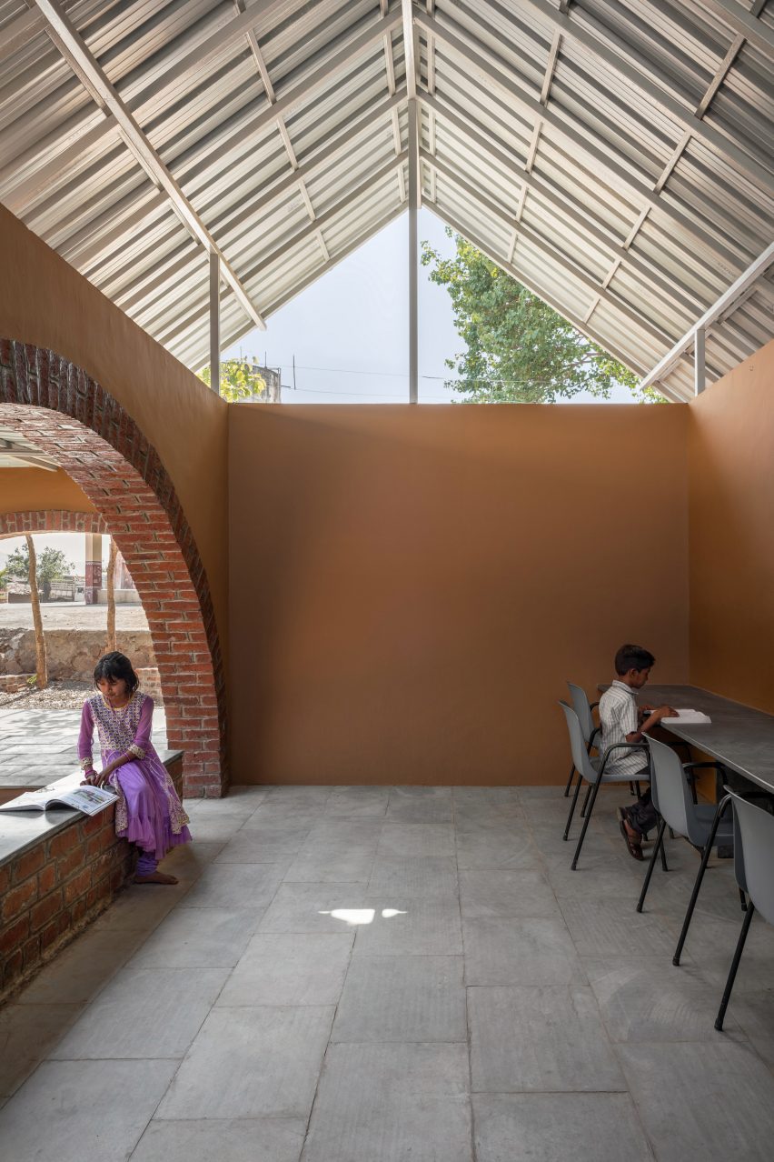 Classroom interior at Rural Library in India