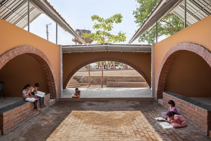 Courtyard within the Rural Library in India